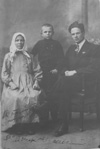 Great grandma Anna Matveevna Vasyunina with the sons Sergei and Fedor (my grandpa), 1924